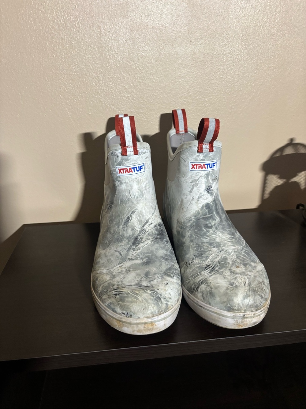 XTRATUF Men’s White/Gray Ankle Slip-On Boots